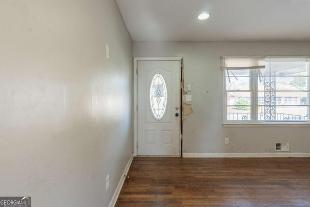 entryway featuring dark hardwood / wood-style floors