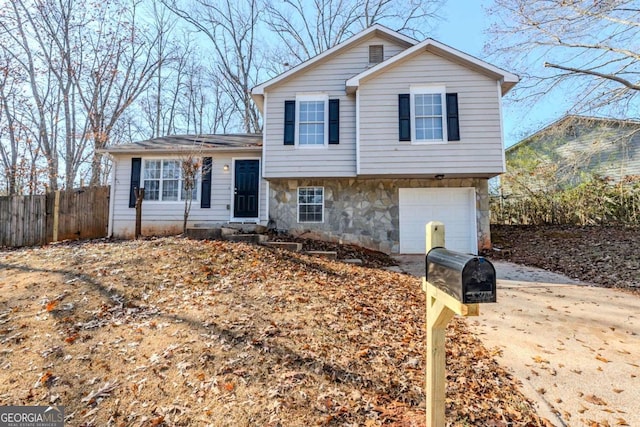 tri-level home with a garage