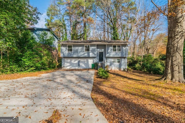 bi-level home with a garage