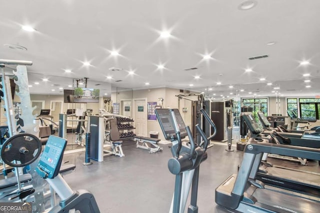 4248 River Green Dr NW Unit 312, Atlanta, GA 30327 - exercise room with recessed lighting