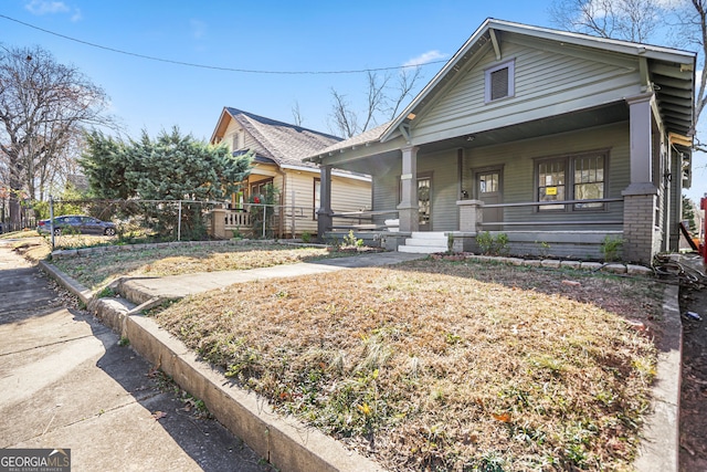 bungalow featuring a porch