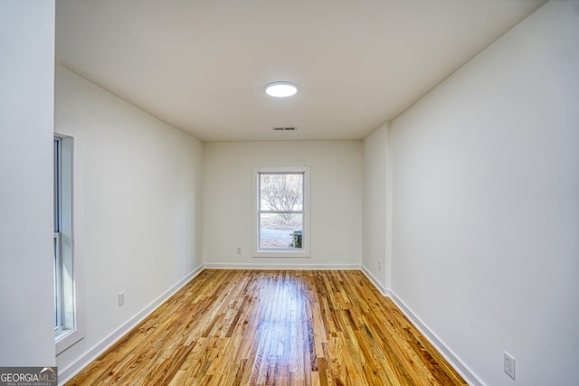 empty room featuring light hardwood / wood-style flooring