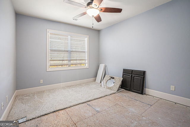 unfurnished room featuring ceiling fan