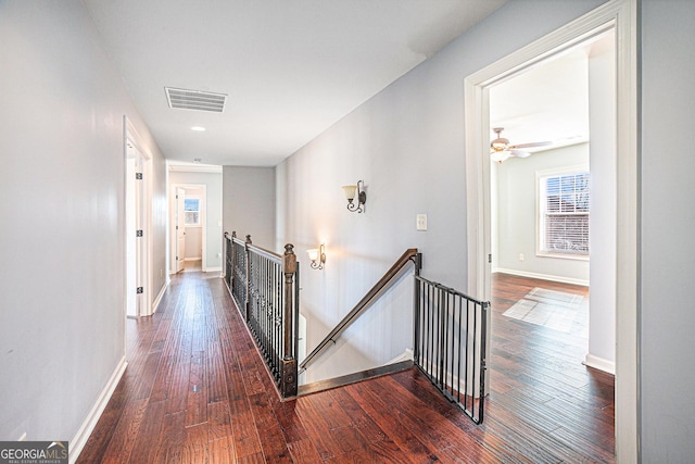 hall featuring dark hardwood / wood-style flooring