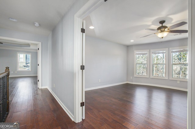 interior space featuring dark wood-type flooring