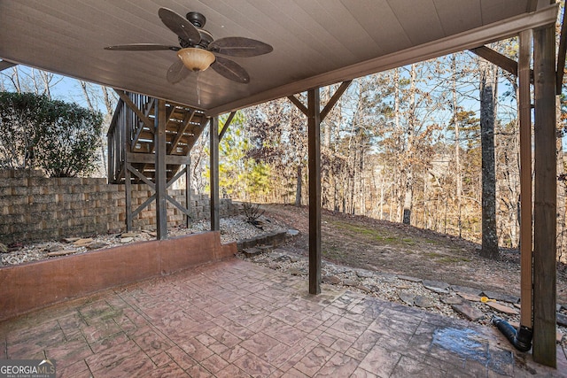 view of patio / terrace with ceiling fan