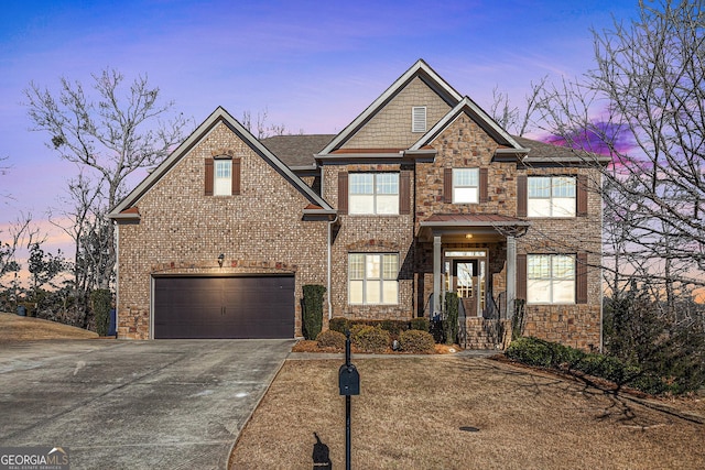 view of front facade with a garage