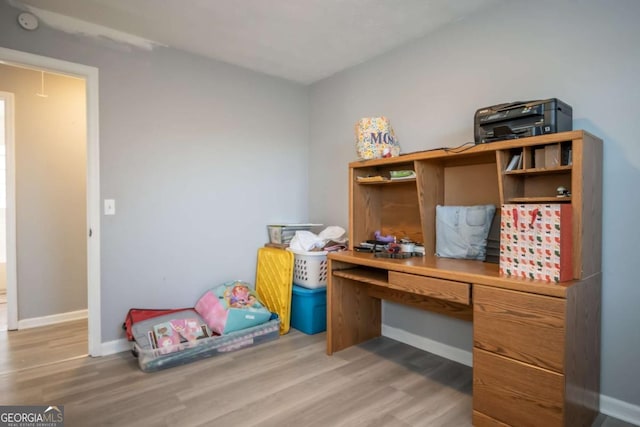 office featuring wood-type flooring