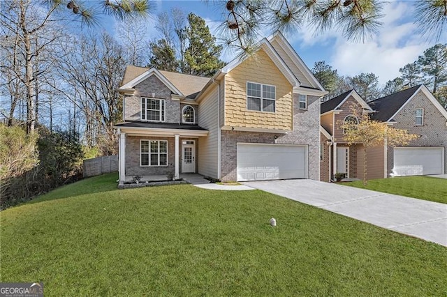 view of front of home with a front yard