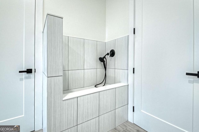 bathroom featuring wood finished floors