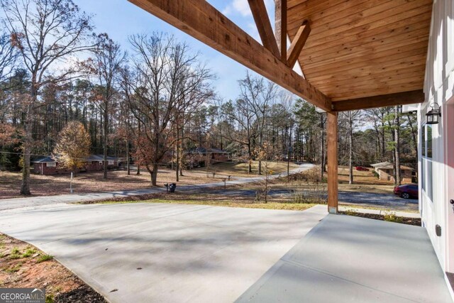 view of patio featuring a trampoline