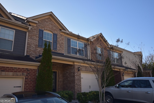 view of property featuring a garage