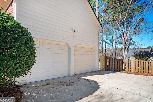 view of garage