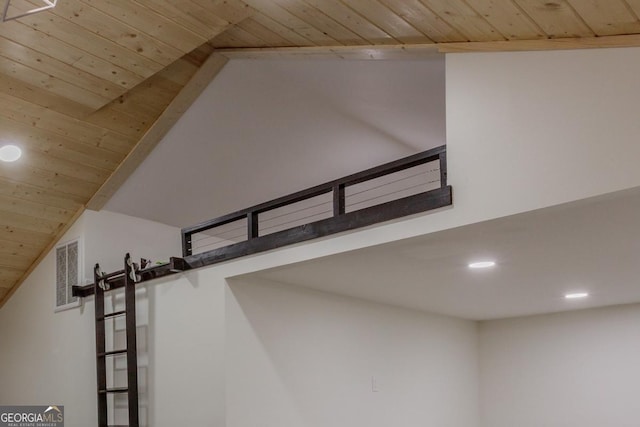 details with beam ceiling and wood ceiling