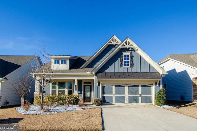 craftsman-style house with a garage