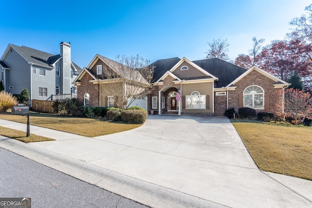 view of front of house with a front yard