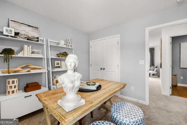 128 Rolling Meadow Way, Kathleen, GA 31047 - home office with carpet flooring and baseboards