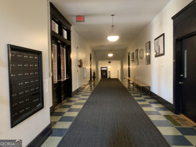 corridor with mail boxes