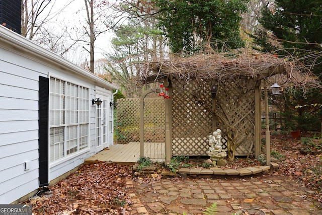 view of patio with a deck