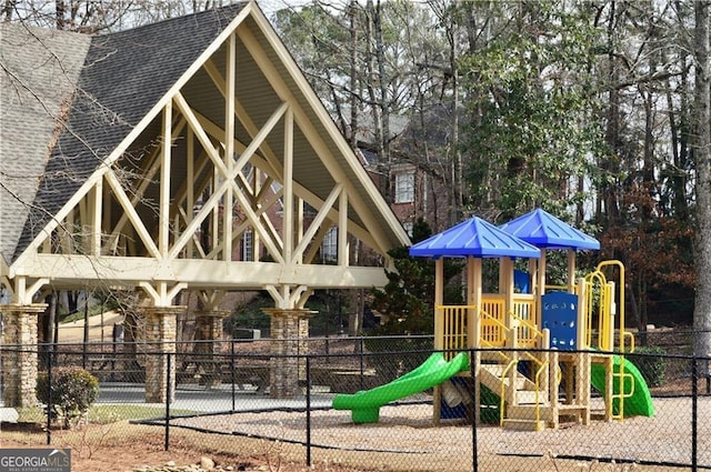 view of jungle gym