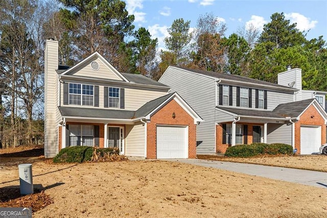 view of front property with a garage