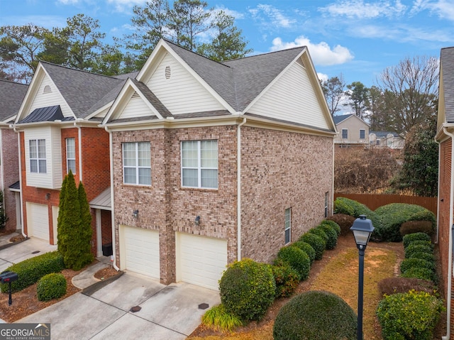 view of front of home with a garage