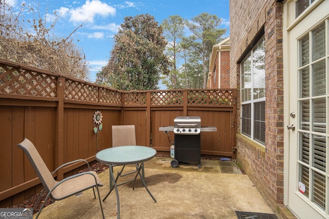 view of patio with grilling area