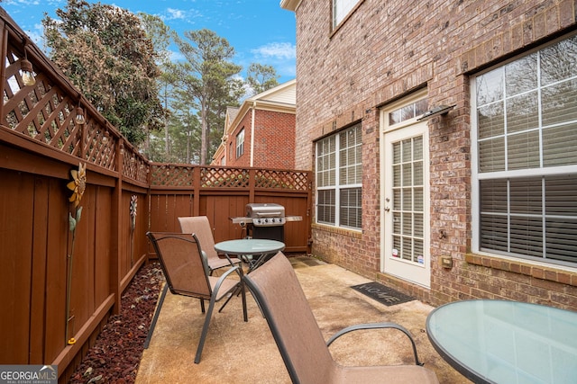 view of patio / terrace featuring grilling area