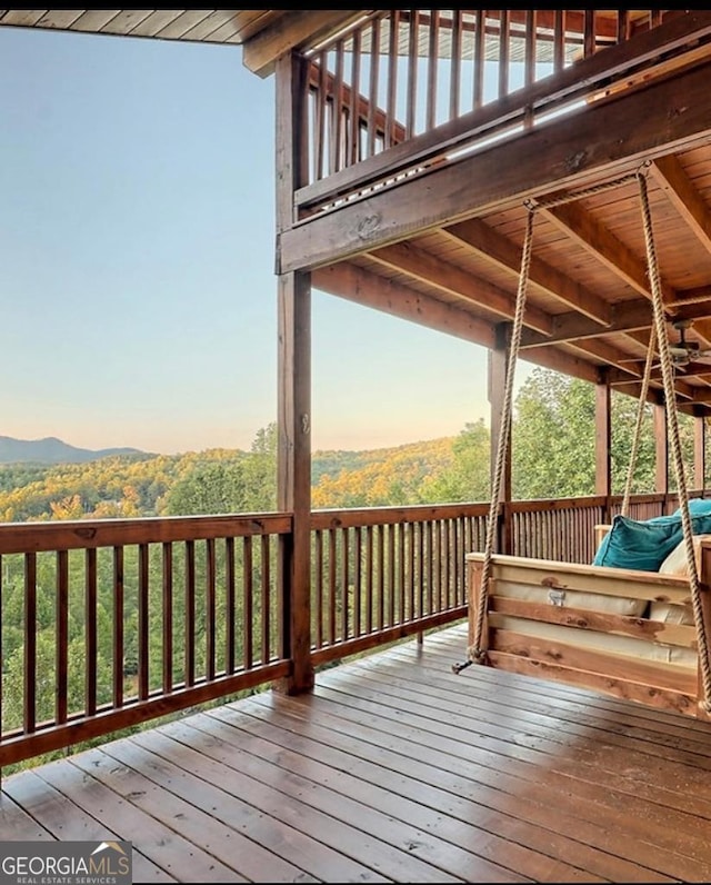 view of deck at dusk