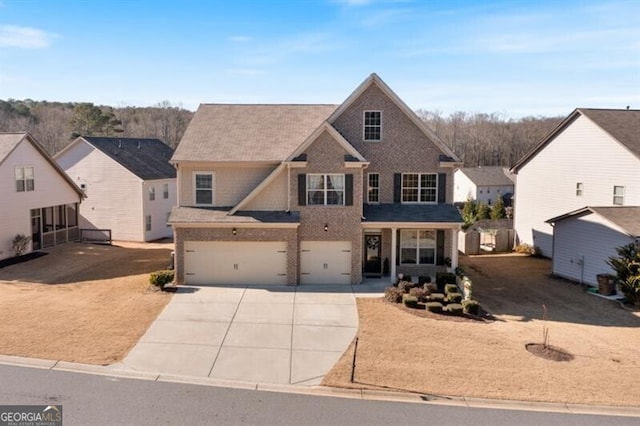 view of front of home with a garage