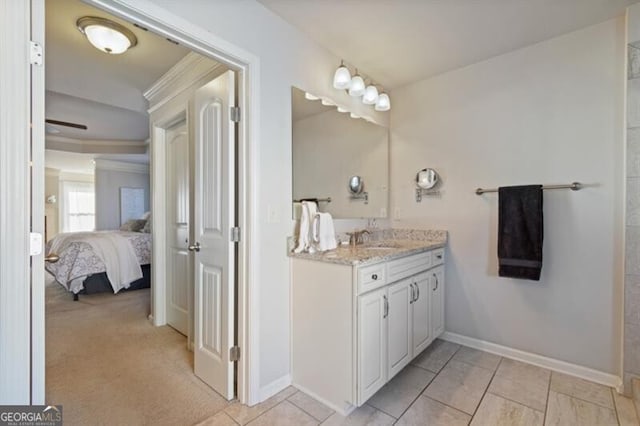 bathroom featuring vanity and tile patterned floors