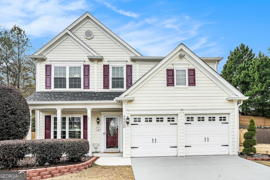 front facade featuring a garage