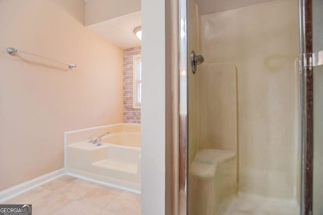 bathroom with independent shower and bath