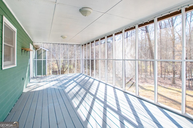 view of unfurnished sunroom