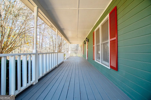 deck with covered porch