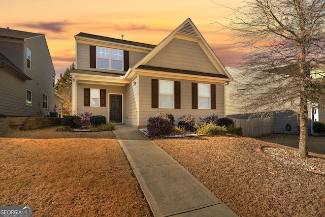 view of front of property featuring central AC unit