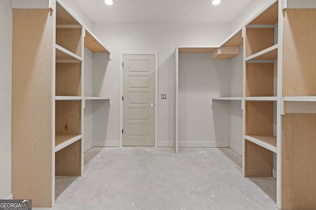 view of walk in closet