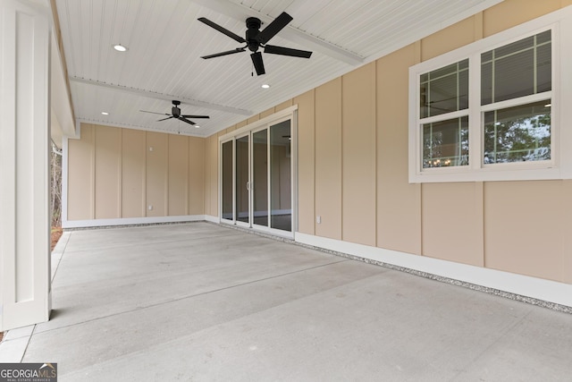 view of patio / terrace with a ceiling fan