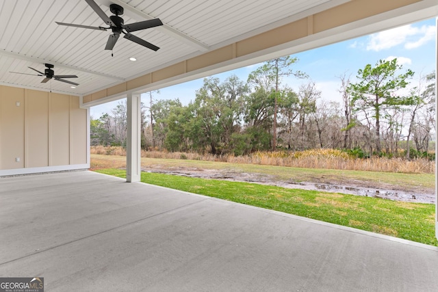 view of patio / terrace featuring a ceiling fan