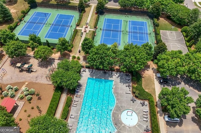 birds eye view of property