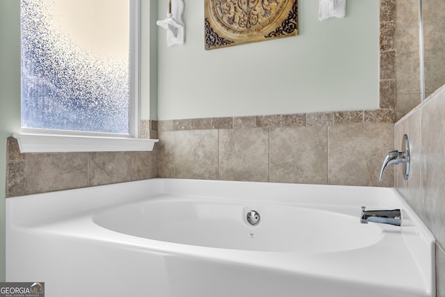 bathroom featuring a washtub