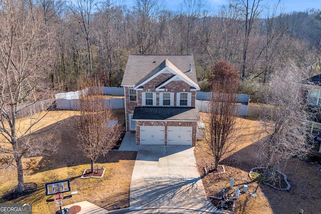 view of property with a garage