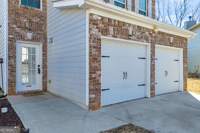 view of garage