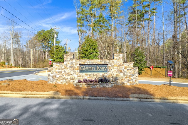 view of community sign