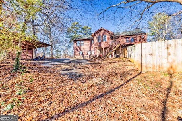 view of front of house featuring a deck