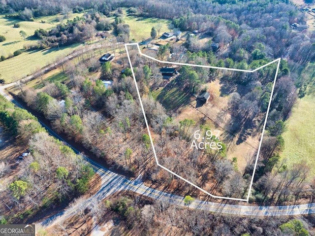 drone / aerial view featuring a rural view