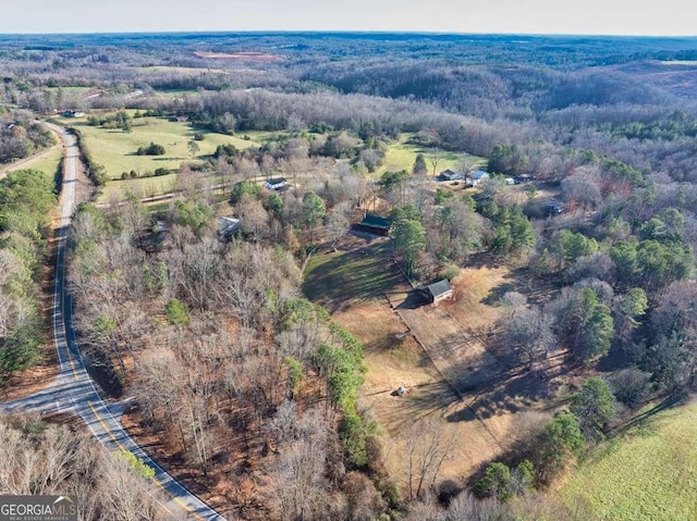 aerial view with a rural view