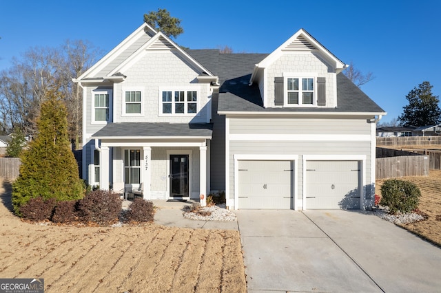 view of front facade with a garage