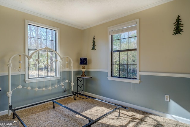 interior space featuring crown molding