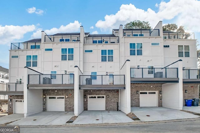 exterior space with a garage